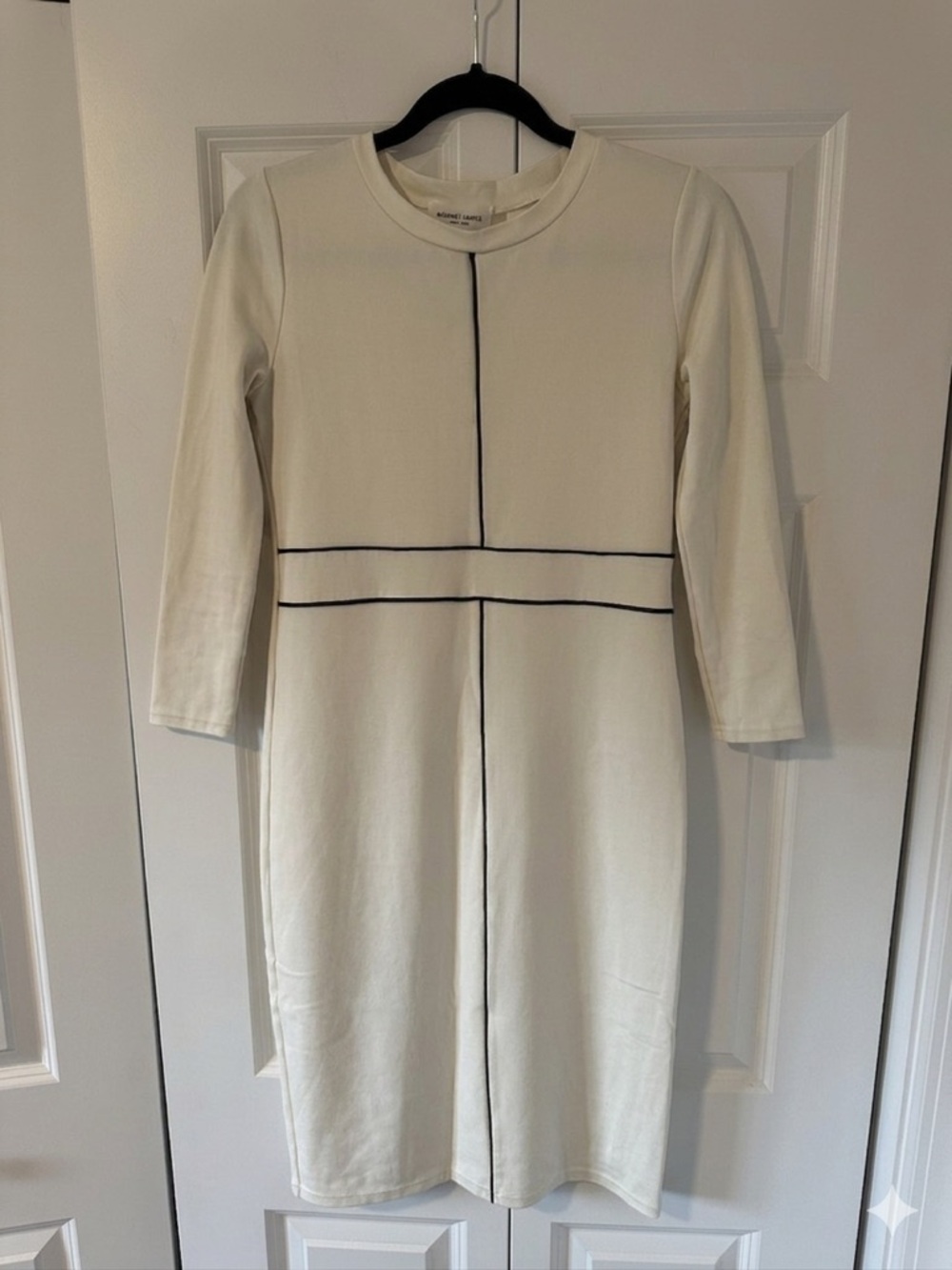 Sonnet James Play Dress - Cream with Black Contrast Piping - Size S